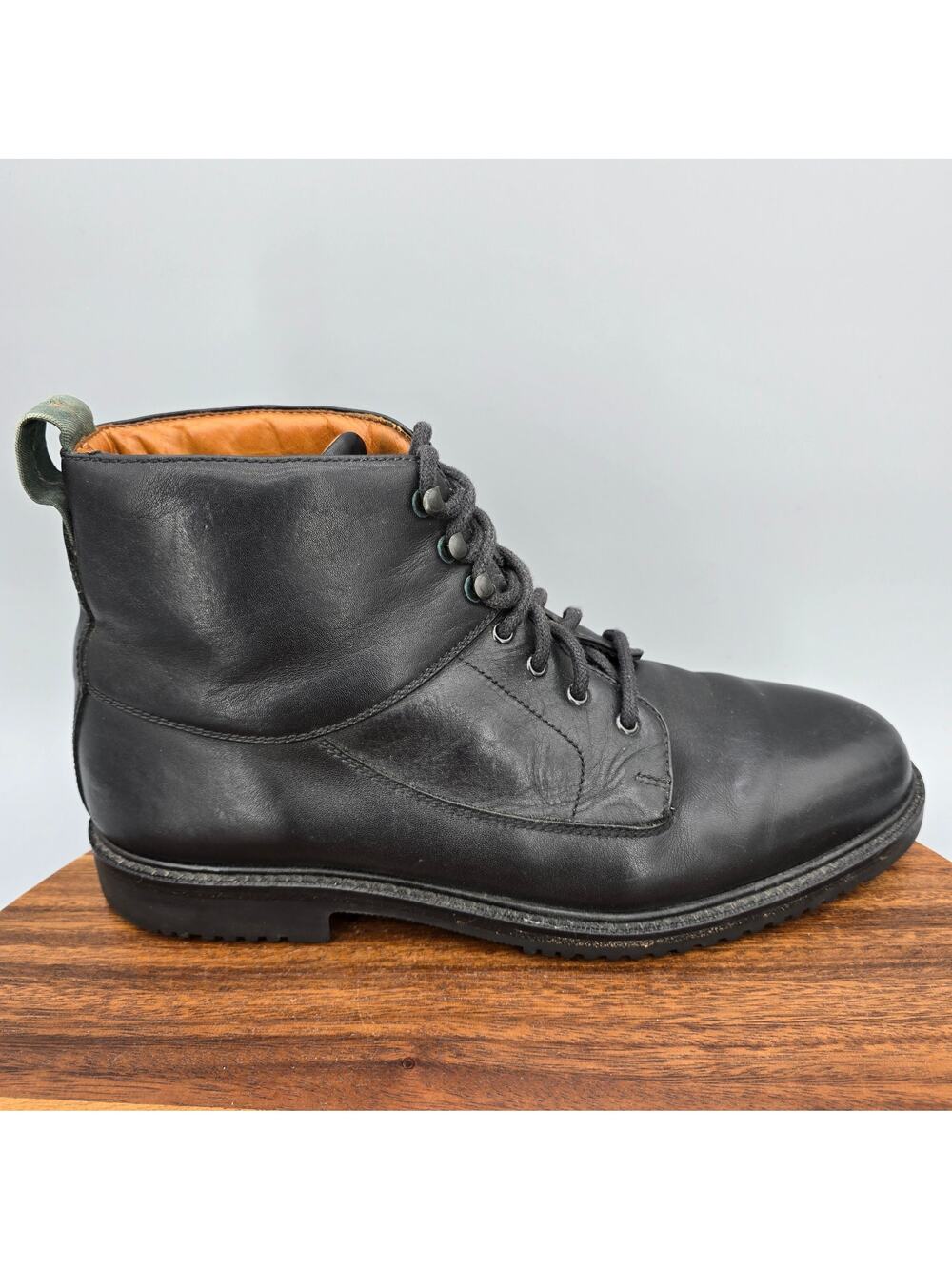Cole Haan Country Boots Mens 9.5 M Black Leather Ankle Casual Plain Toe Chukka